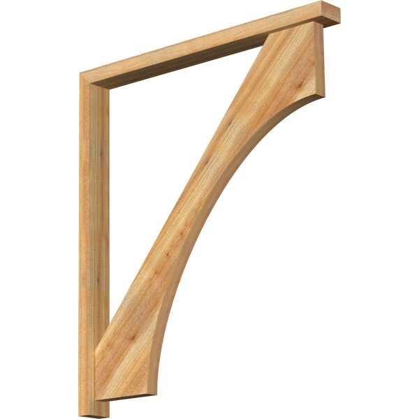 Ekena Millwork Westlake Block Rough Sawn Bracket w/ Offset Brace, Western Red Cedar, 4"W x 42"D x 48"H BKT0402X42X48WTL05RWR - main
